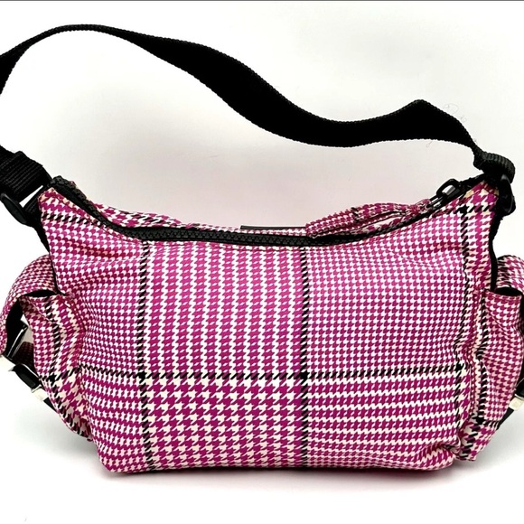 Ralph Lauren Pink and Black Shoulder Bag with Houndstooth Pattern - Picture 2 of 11